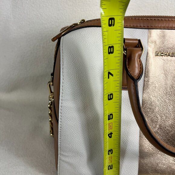 Michael Kors Gold and White leather satchel bag - Picture 12 of 12